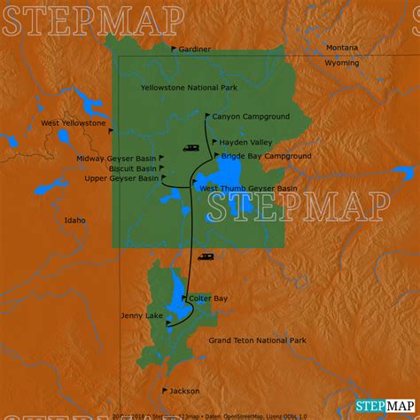 Erstellen und downloaden sie ihre landkarte in wenigen minuten. StepMap - KANADA / USA ALBUM 2 - Landkarte für USA