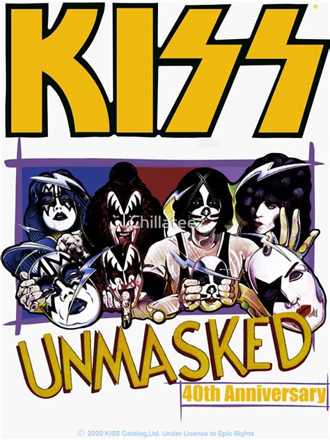 Kiss Unmasked Fan Art Sticker For Sale By Chillateez Redbubble