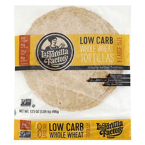 La Tortilla Factory™ Large Size Low Carb Whole Wheat Tortillas 8 Ct Bag