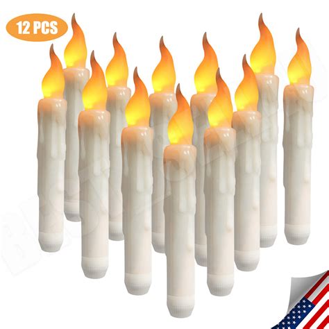 Led Flameless Taper Flickering Candles Lights Battery Operated Party