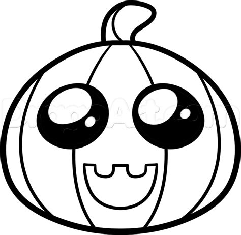 Shake up the bag and tap into these drawing prompts for a mixture of easy, cute, cool and fun things to draw or paint. How to Draw a Cute Pumpkin, Step by Step, Halloween ...