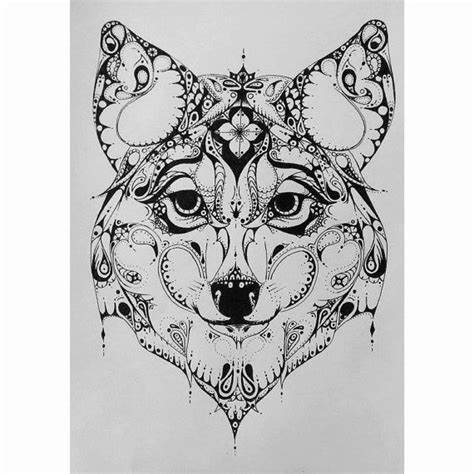 Mandala Wolf And Moon Tattoo Wolf Tattoos Original Drawing