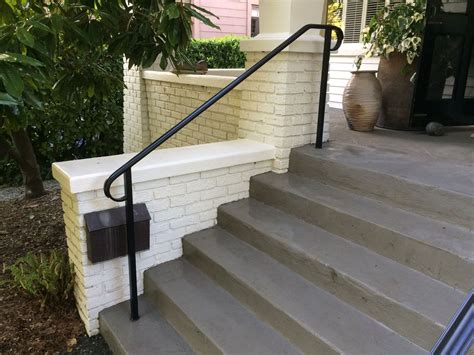 Handrails For Concrete Steps Metal Handrails For Stairs Exterior