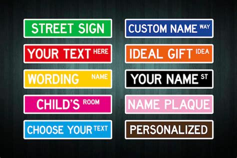 Custom Mini Street Sign Choose Your Text Color Size Etsy Canada