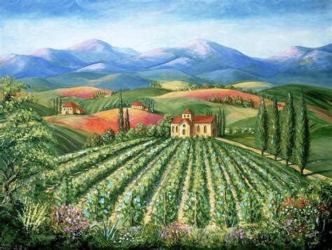 Tuscan Vineyard And Abbey