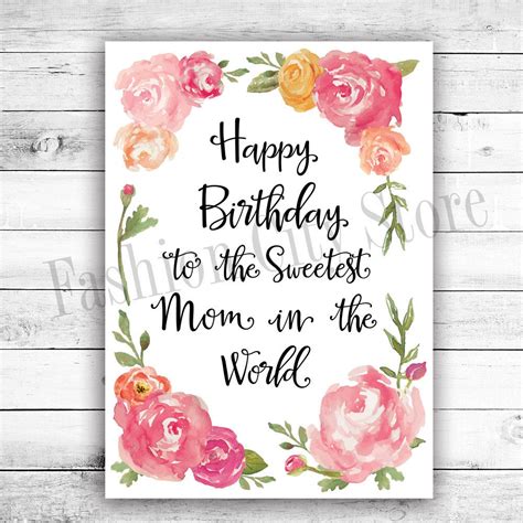 Certainly to give our thanks to those who have given birth and to take care of us since we were young below are 20+ birthday card ideas for mothers with a variety of creations, ranging from the most difficult to the easiest. Happy Birthday Card for Mom Watercolor by FashionCityStore