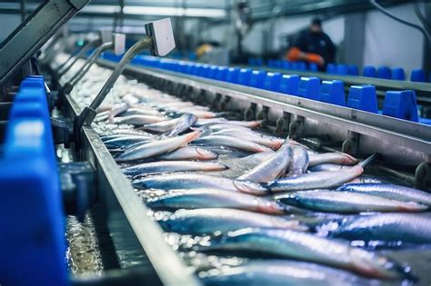 Premium Ai Image Fish Processing Plant Production Line Raw Sea Fish