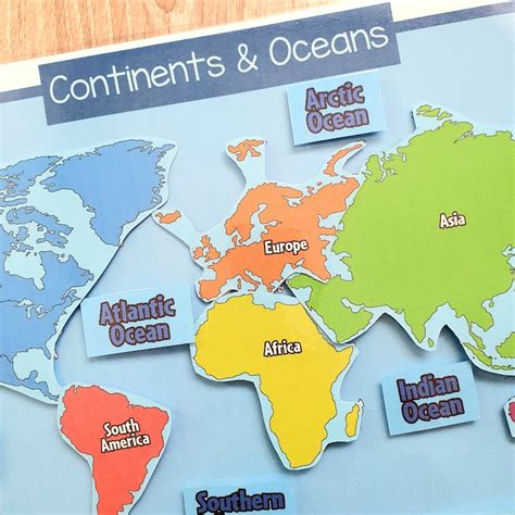 Continents Matching Activity World Map Printable Continents Etsy