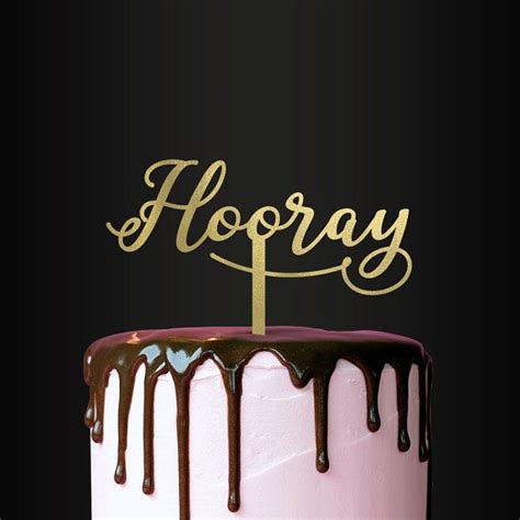 Wedding Cake Topper Hooray Celebration Getting Married Getting Engaged Cake Topper