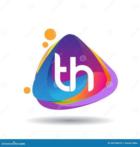 Letter Th Logo With Colorful Splash Background Letter Combination Logo