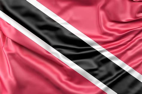 Hd Wallpaper Flag Of Trinidad And Tobago Red Black Ruffled