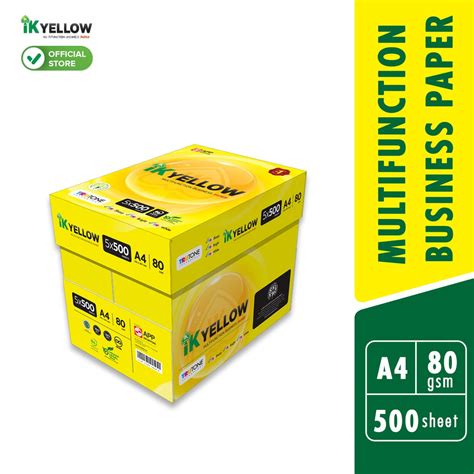 A4 papers wholesale deals in copy paper sale. IK Yellow 80gsm A4 Paper (500 Sheets x 5 Ream) | Shopee ...
