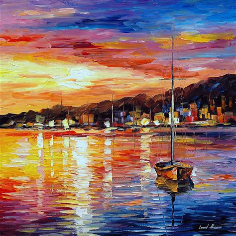 Seascape sunrise painting, abstract landscape painting, heavy texture wall art painting beautiful simple landscape painting ideas for beginners (sunrise paintings, tree paintings, love. SUNRISE — PALETTE KNIFE Oil Painting On Canvas By Leonid ...