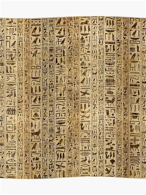 Egyptian Hieroglyphs On Papyrus Poster By Nartissima Egyptian