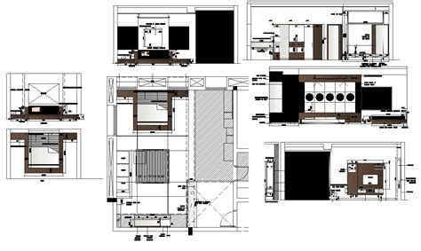 Plan And Elevation Of Bedroom Interior D View Cad Block Layout File In Autocad Format Cadbull