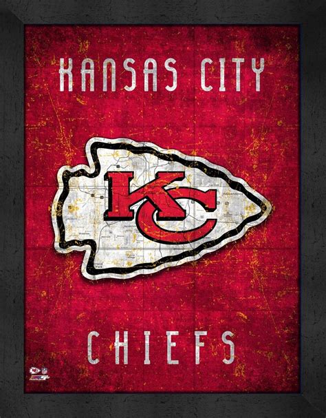 Get the chiefs sports stories that matter. Kansas City Chiefs Retro Logo Map Framed Print