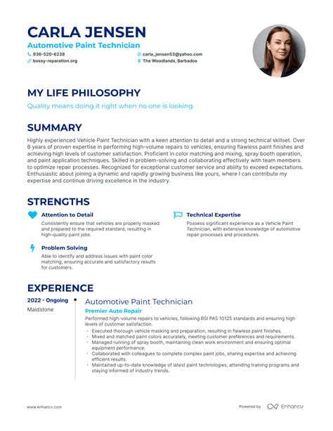 3 Successful Automotive Paint Technician Resume Examples And Writing