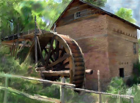Old Mill Painting By Ursula Freer Fine Art America
