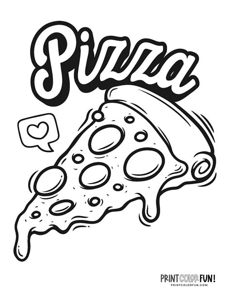 Printable Pizza Coloring Pages