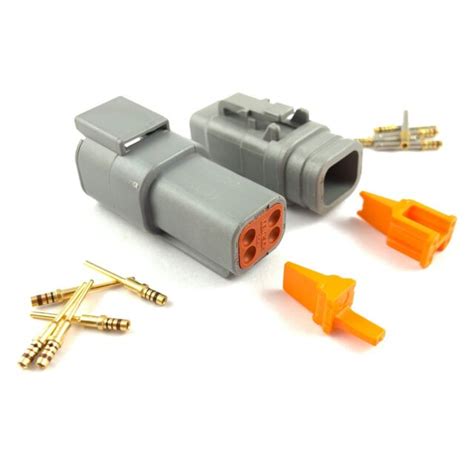 3x Deutsch Dtm 4 Pin Connector Plug Kit 24 20 Awg Gold Contact Dtm04 4p