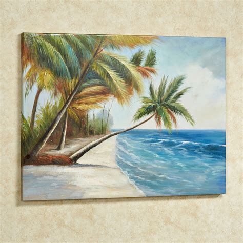 Leaning Palms Palm Tree Canvas Wall Art