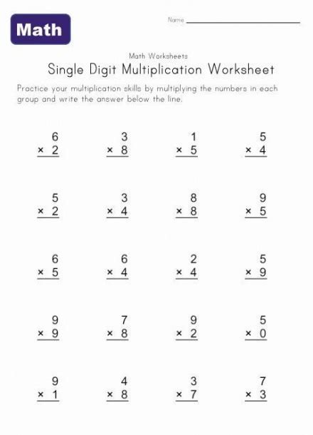 Beginner Multiplication Worksheets Printable
