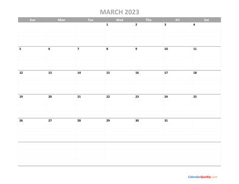 March 2023 Calendar Canada Time And Date Calendar 2023 Canada