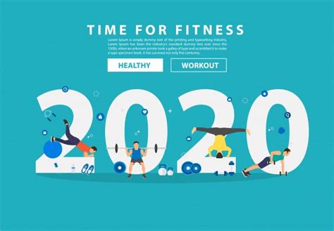 Premium Vector 2019 New Year Fitness Concept Workout Typography Alphabet
