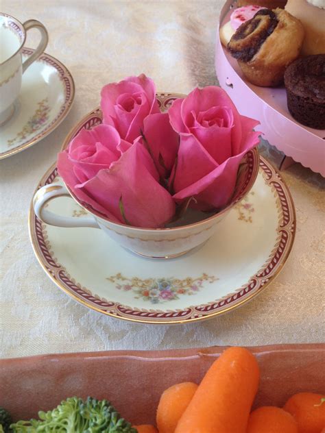 Floating Teacup Roses For Tea Party Table Decoration So Cute And Simple Tea Party Table