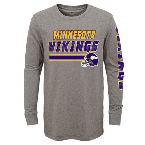 Youth Gray Minnesota Vikings Tri Blend Long Sleeve T Shirt Walmart