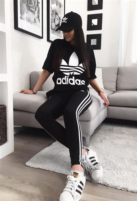 Love them and they fit well. Cute Adidas Outfits For Women | Black Adidas T- Shirt ...