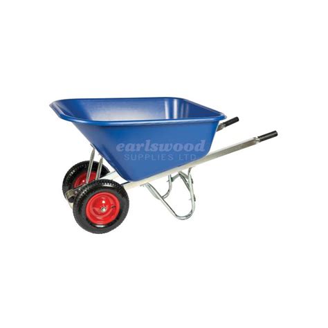 Earlswood Supplies Wheelbarrow Twin Wheel 200l Blue