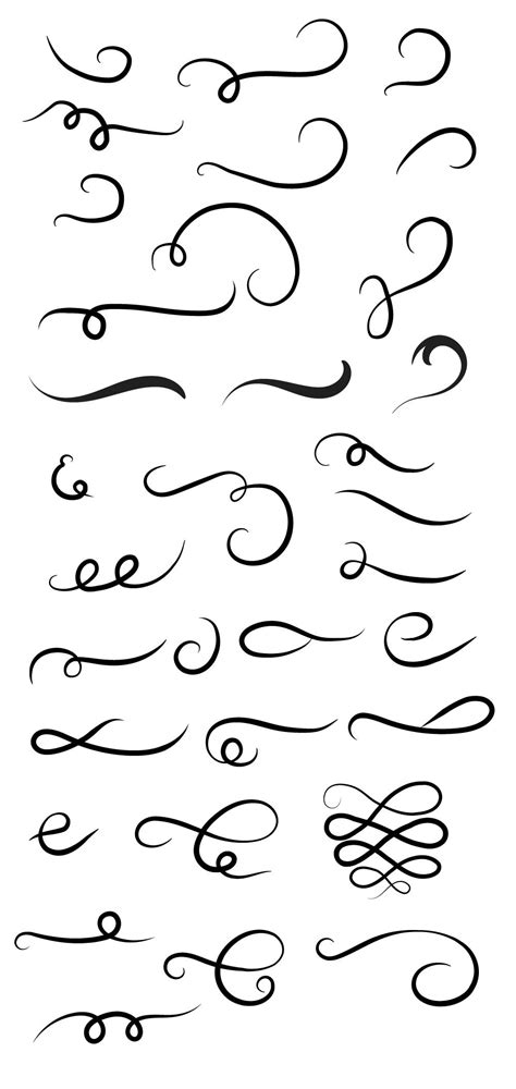 Hand Drawn Vector Decorative Flourishes Graphicsfuel How To Draw