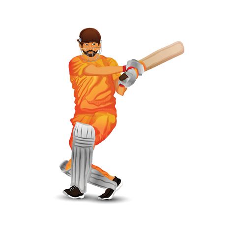 A Man Playing Cricket Vector Illustration 23864321 Vector Art At Vecteezy