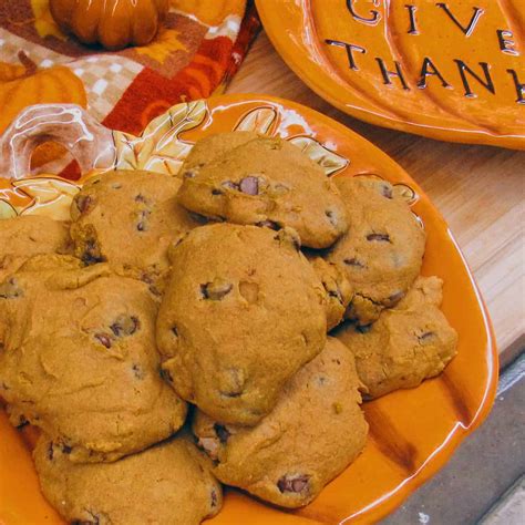 Pumpkin Spiced Chocolate Chip Cookies Evs Eats