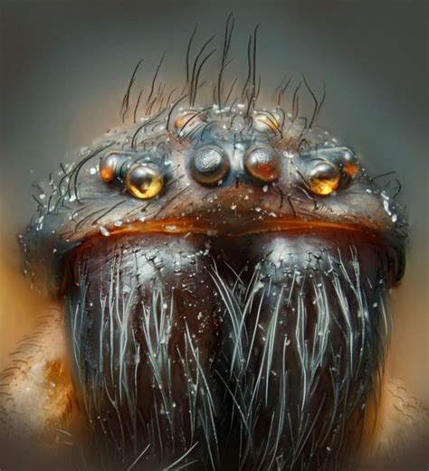 A Look At A Common House Spider Magnified 30x Microscopic