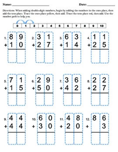 Double digit ssubtraction with regrouping worksheets. Double-Digit Addition Without Regrouping by Hello Firsties ...