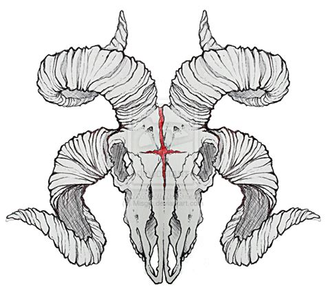 Dreadful Goat Skull Tattoo Design Рисунок черепа Рисунки черепов