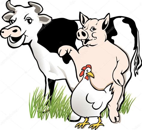 Cow Pig Chicken — Stock Vector © Scusi0 9 2918437