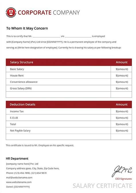 His yearly income is tk. 9+ Salary Certificate Template - DOC, Excel, PDF, PSD (With images) | Certificate templates ...