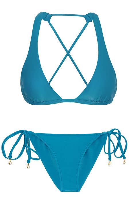 Azurblauer Scrunch Bikini Mit Komfort Schnitt Nilo Cort Comfort Rio
