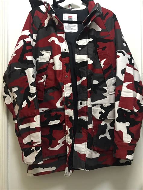 Supreme Red Camo Field Jacket Grailed