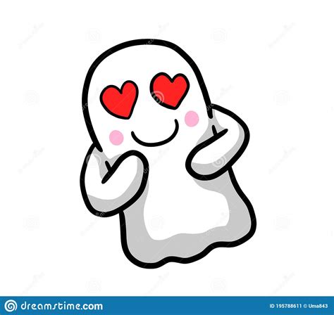 Adorable Happy Ghost In Love Stock Illustration Illustration Of