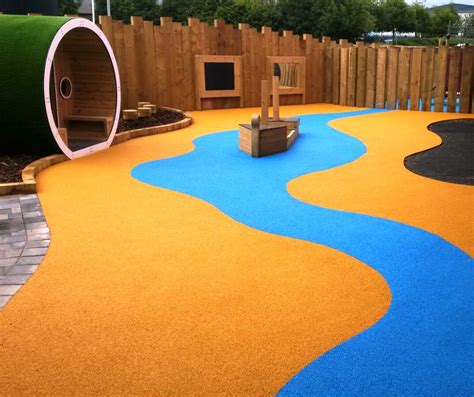 The cpsc handbook for playground safety offers the following table, outlining minimum depths for loose fill playground flooring, as a guide for installers Playground Wet Pour Rubber Flooring in lancashire - Sports ...