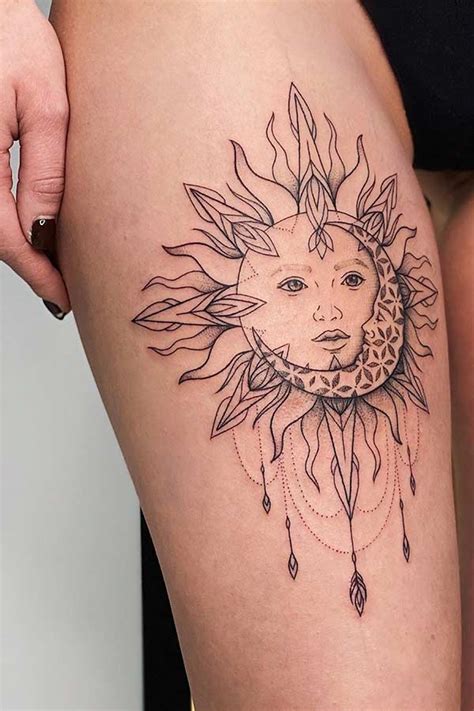 Most Beautiful Sun And Moon Tattoo Ideas Page Of Stayglam