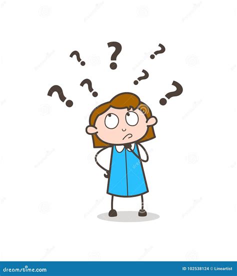 Confused Businesswoman Expression Vector Stock Illustration
