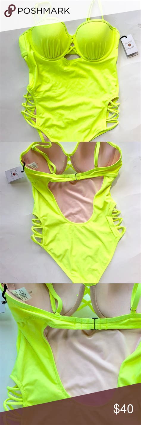 New With Tags Shade And Shore Neon Yellow Swimsuit Neon Yellow Swimsuit Yellow Swimsuits Swimsuits