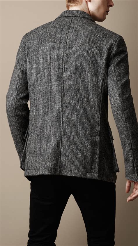 Lyst Burberry Herringbone Tweed Jacket In Gray For Men