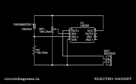 Simple Fire Alarm Circuit Using Thermistor And Lm358