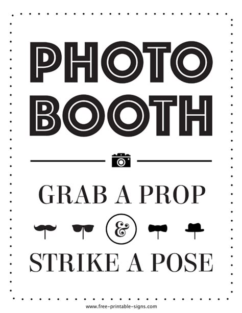 Photo Booth Sign And Directional Signs Printable Instant Download
